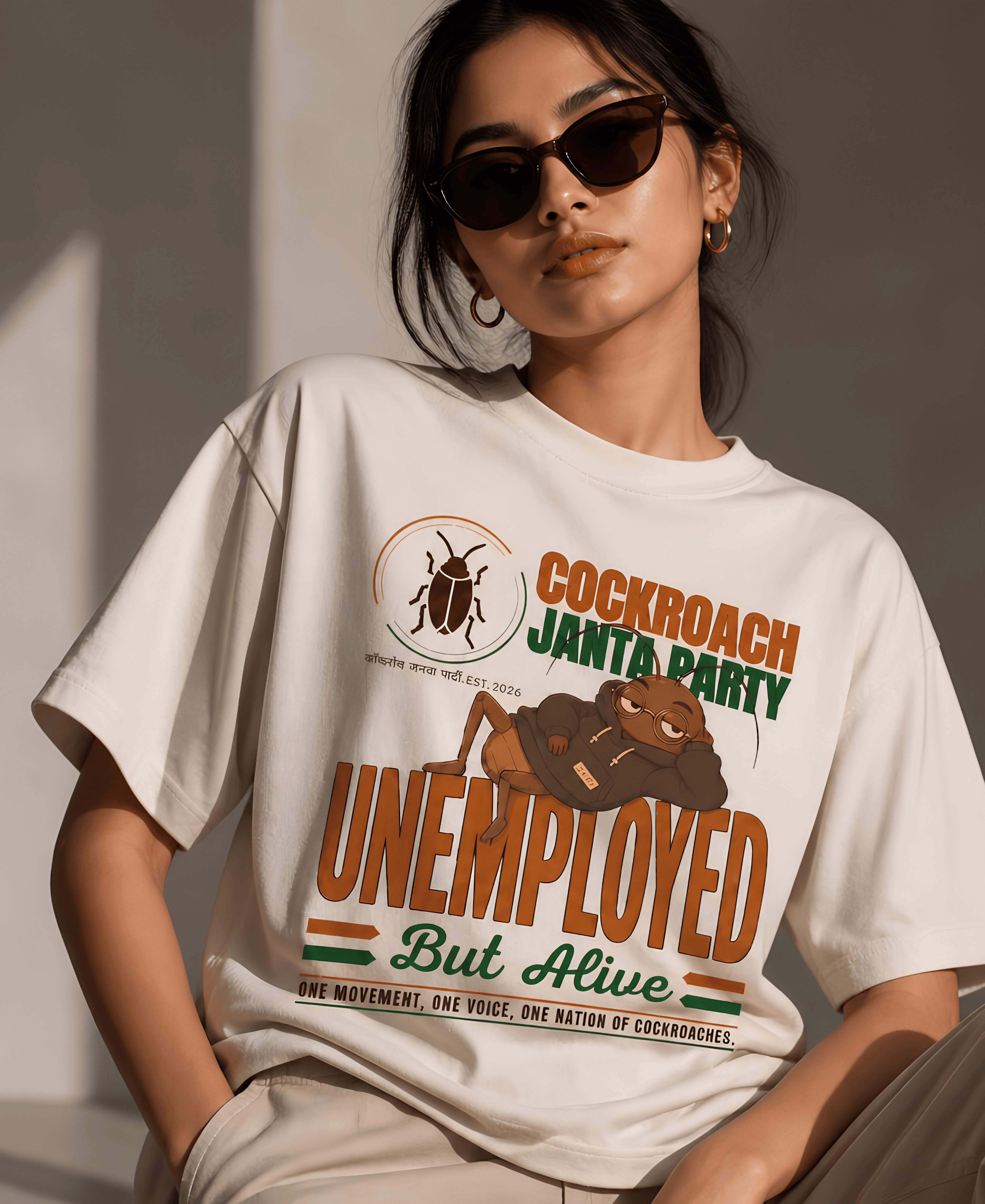 UNEMPLOYED BUT ALIVE™ OVERSIZED TEE