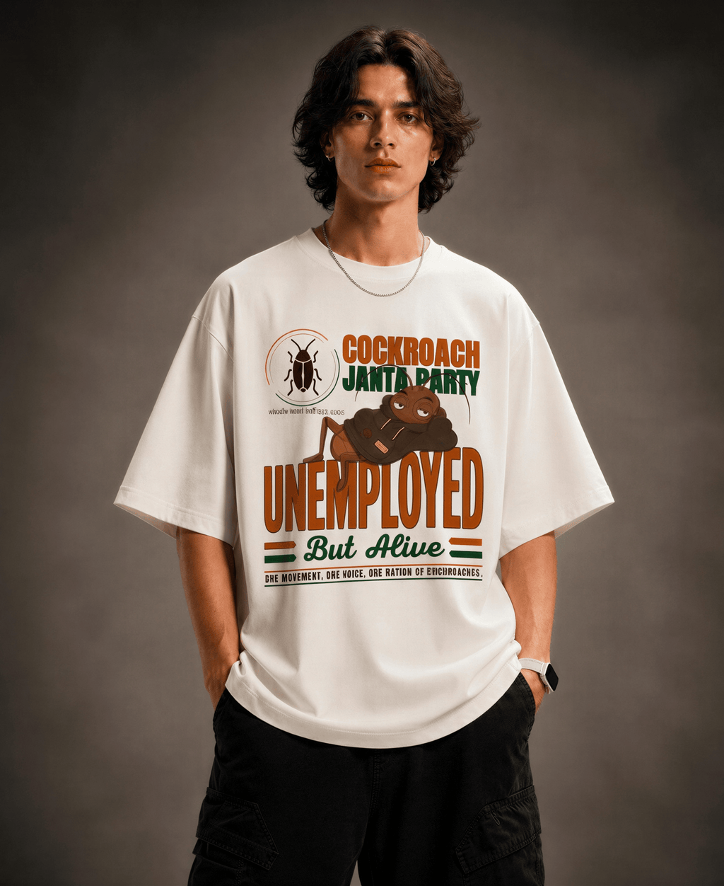 UNEMPLOYED BUT ALIVE™ OVERSIZED TEE