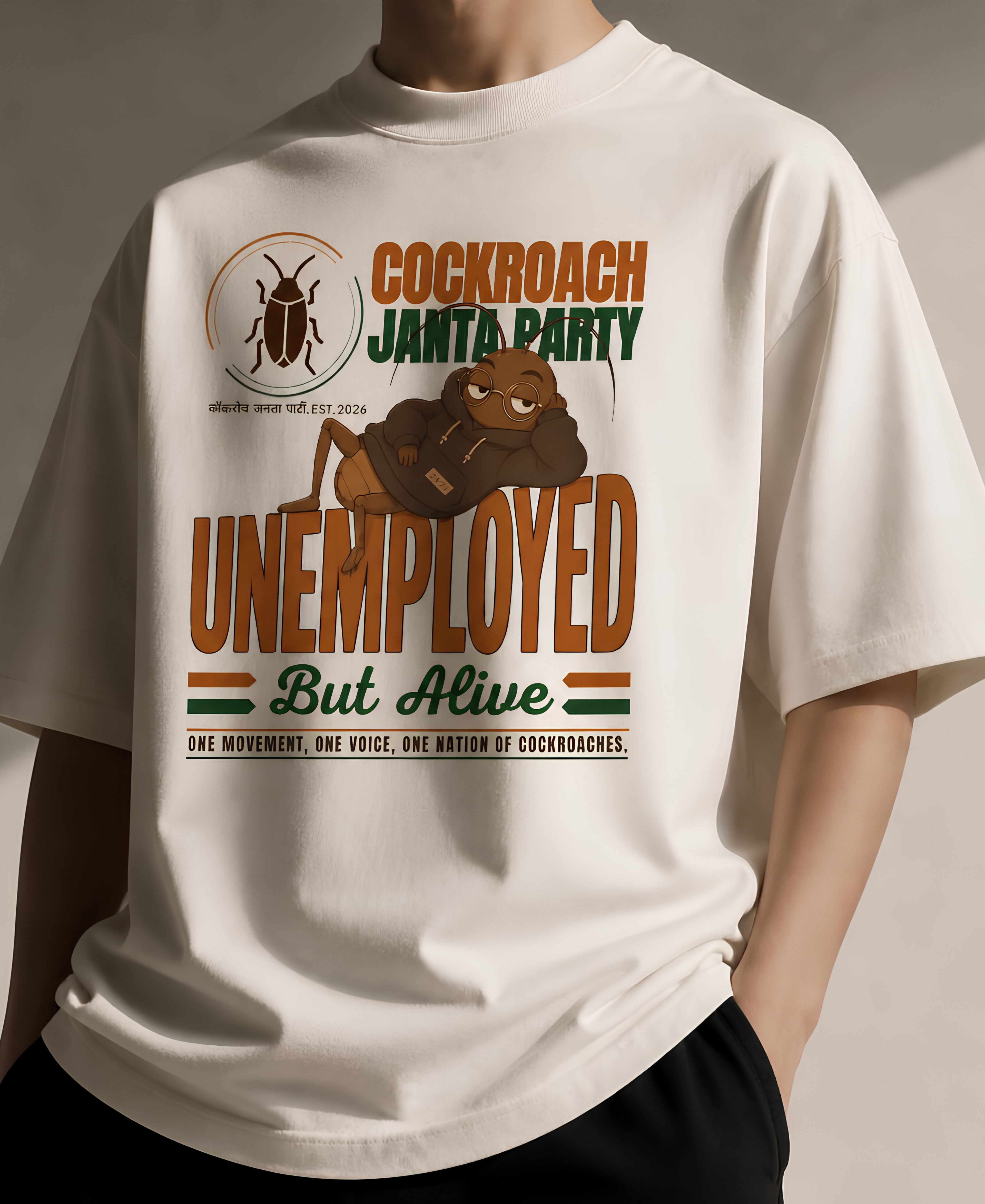 UNEMPLOYED BUT ALIVE™ OVERSIZED TEE